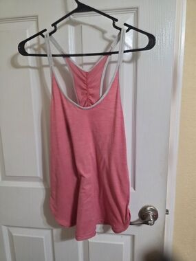 lululemon athletica Pink Racerback Tank with White Trim